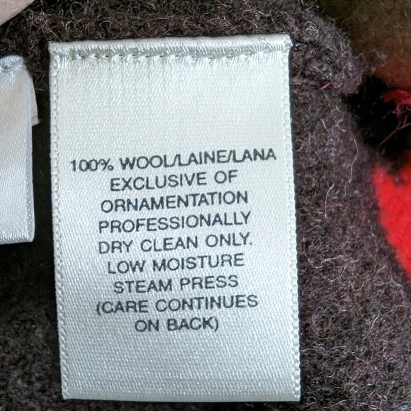 Susan Bristol vintage wool cardigan with floral embroidery sz M - Picture 8 of 8